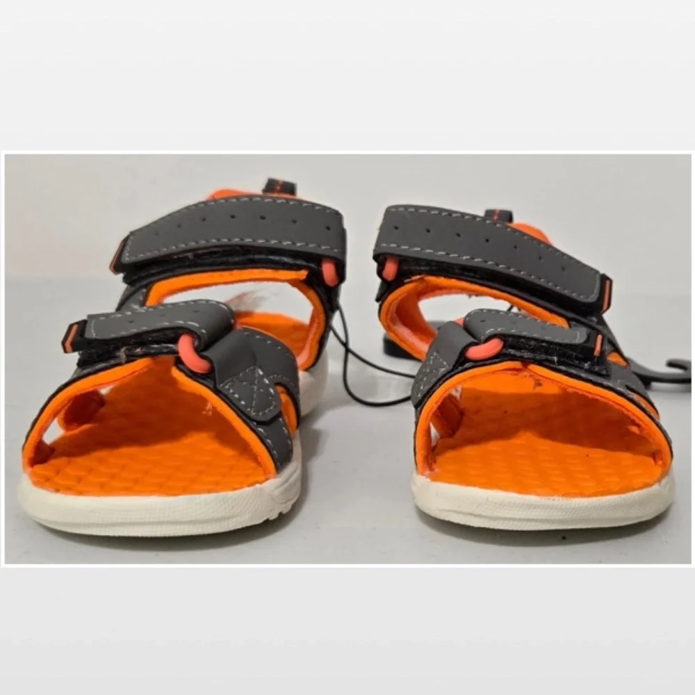 New Falls Creek Shoes Kids Size 6 Orange Grey Active Sport Sandals NWT